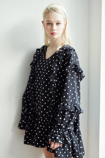 Gemma Polka Dot Ruffle Dress