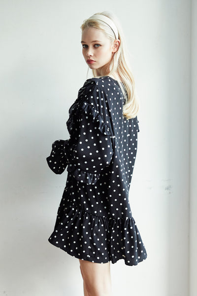 Gemma Polka Dot Ruffle Dress