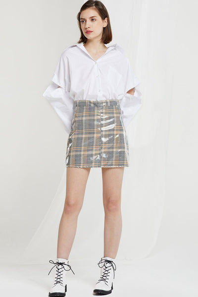 Celeste Coated Plaid Skort-2 Colors