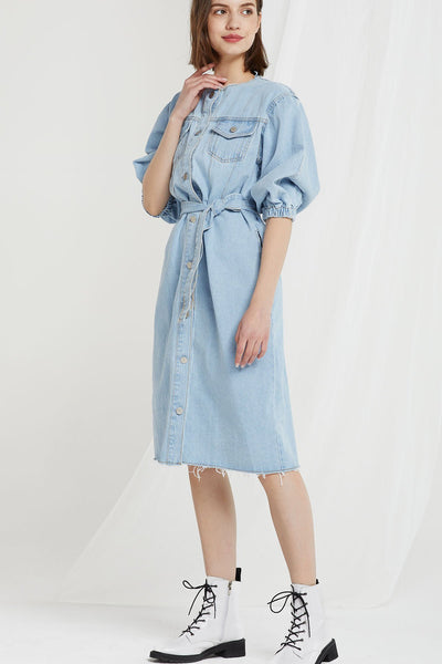 Xander Frayed Denim Dress