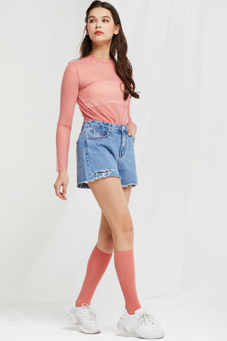 Kiera Frayed Denim Shorts