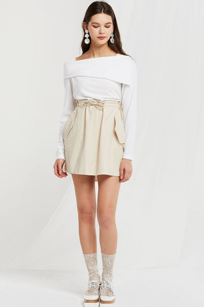 Floda Diagonal Fold-over Collar Top