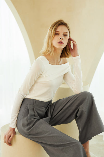 Olivia Pintuck Wide Leg Pants