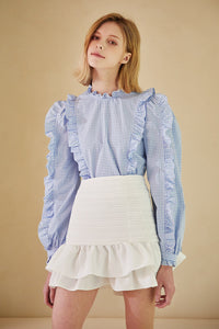 Isla Gingham Ruffle Blouse