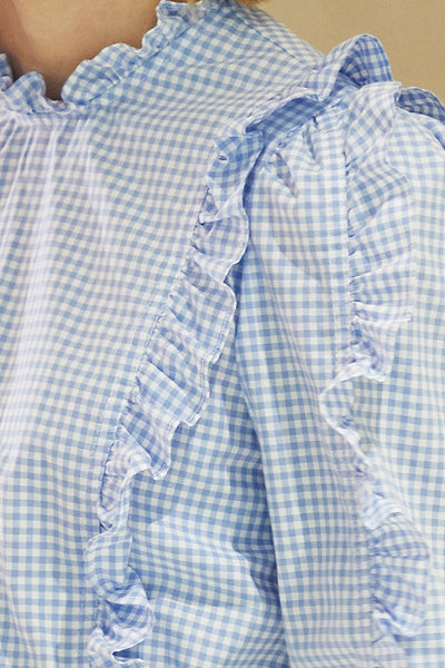 Isla Gingham Ruffle Blouse