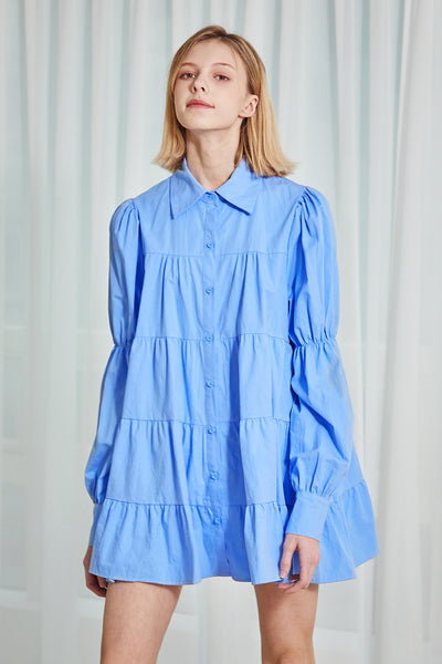 Claire Ruffle Hem Shirt Dress