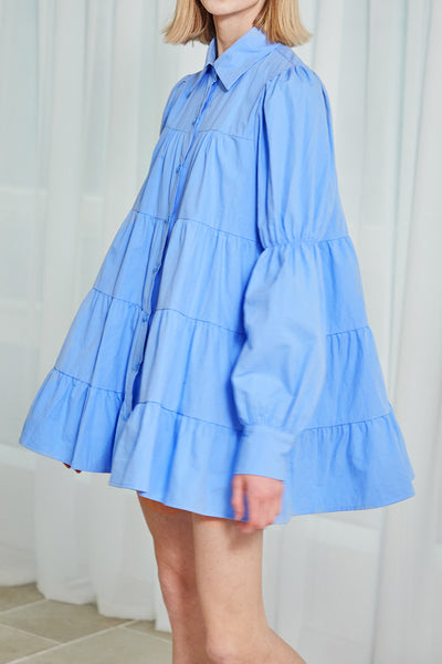 Claire Ruffle Hem Shirt Dress