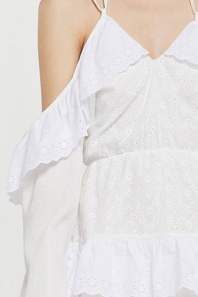 Amelie Cold Shoulder Eyelet Dress