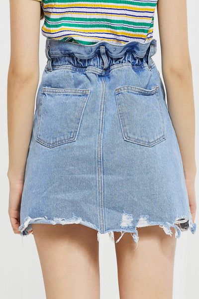 Lala Raw Edge Denim Skirt