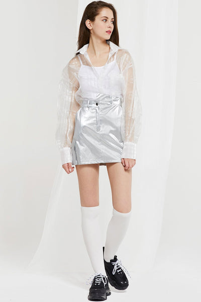 Kana Crinkle Metallic Skirt