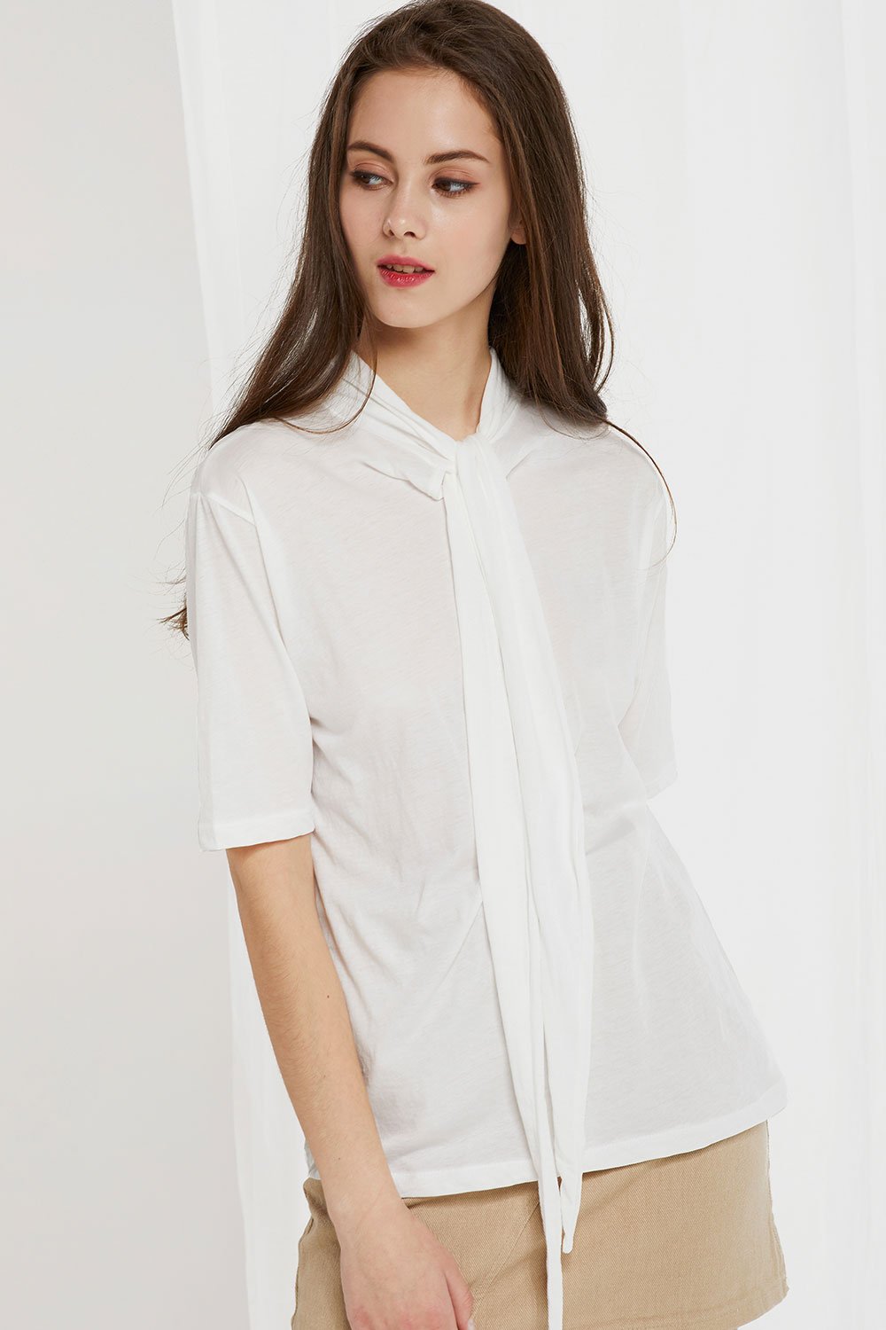 Banu Tie Collar Top by STORETS