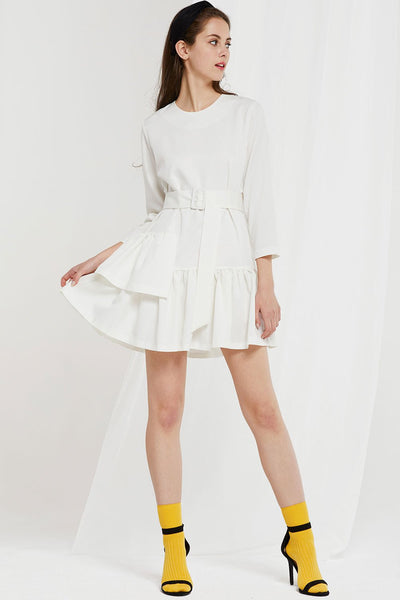 Itzel Flounce Dress w/ Belt