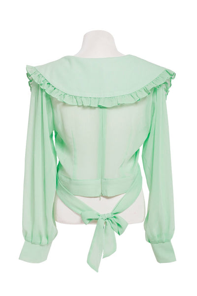 Echo Puritan Collar Crop Blouse