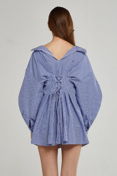 Emily Striped Corset Shirt Dress