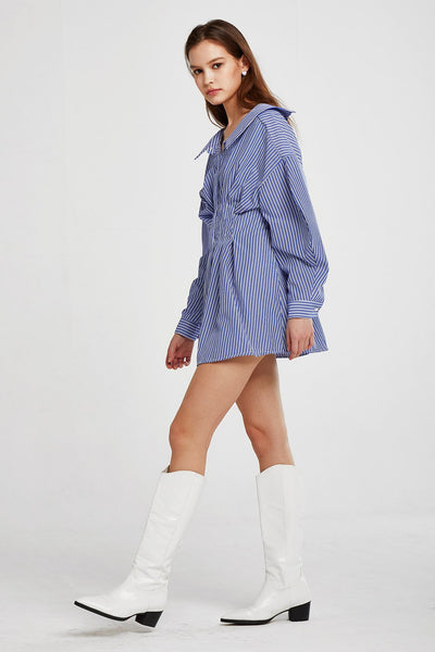 Emily Striped Corset Shirt Dress