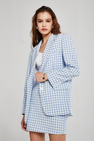 Aria Oversized Gingham Blazer