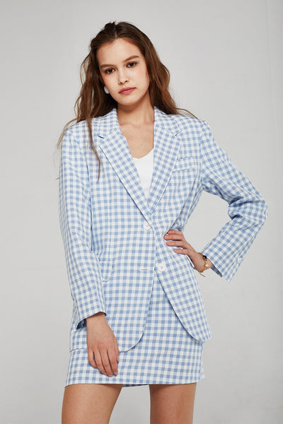 Aria Oversized Gingham Blazer