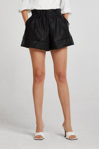 Iris Paperbag Waist Pleather Shorts