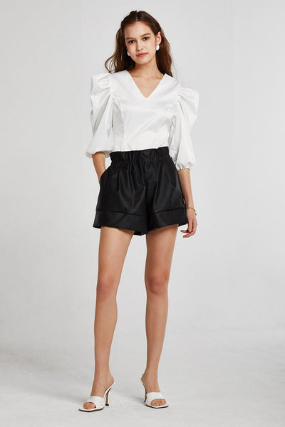 Stella Ruched Puff Sleeve Blouse