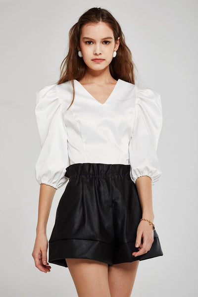 Stella Ruched Puff Sleeve Blouse