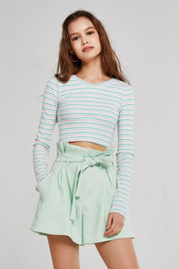 Reagan Striped Cropped T-Shirt