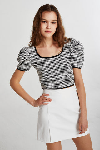 Bella Gingham Cropped Top