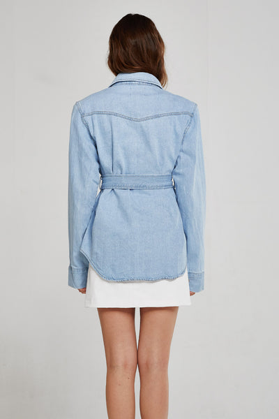 Adalynn Belted Denim Shirt