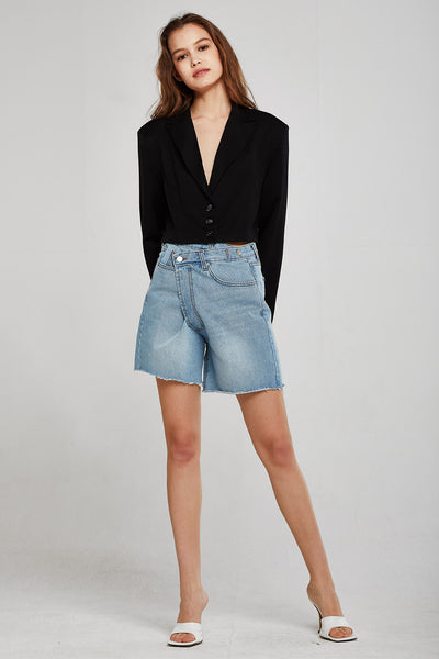 Bailey Wrap Effect Denim Shorts