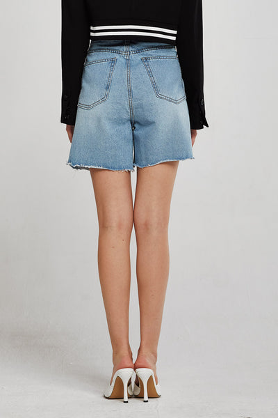 Bailey Wrap Effect Denim Shorts