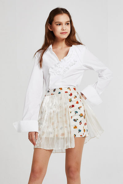 Isabel Pleated Chiffon Overlay Skirt