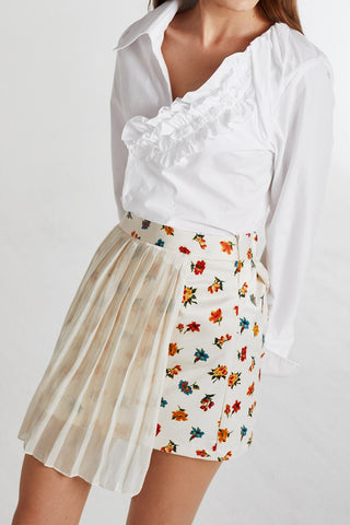 Isabel Pleated Chiffon Overlay Skirt