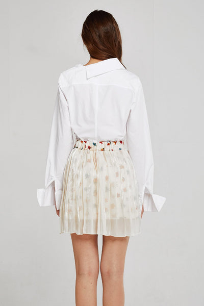 Isabel Pleated Chiffon Overlay Skirt