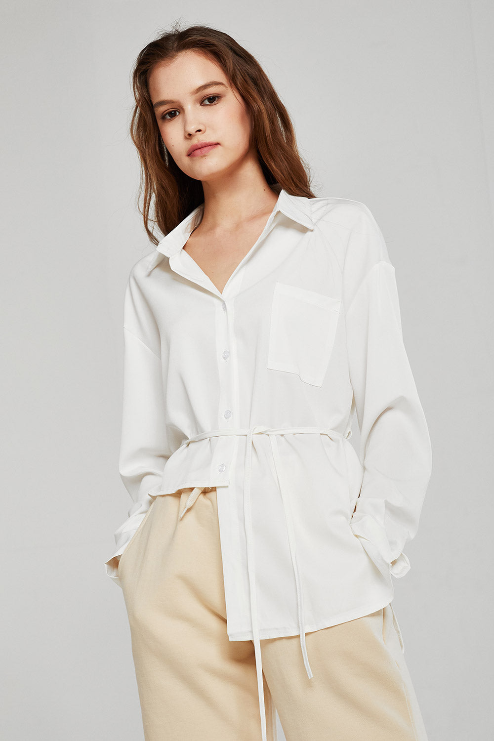 Zoey Asymmetric Hem Shirt