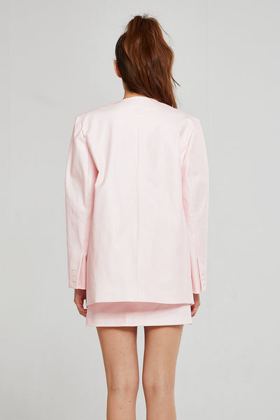 Ashley Oversized Collarless Coated Jacket