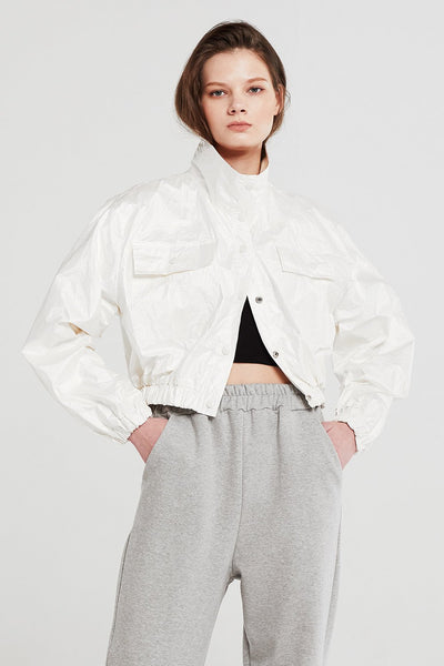 Sophia Crinkled Bomber Jacket