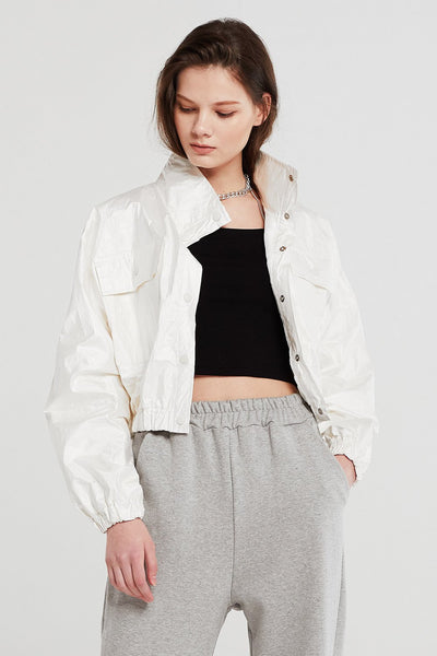 Sophia Crinkled Bomber Jacket