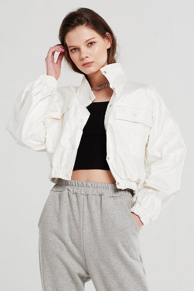 Sophia Crinkled Bomber Jacket