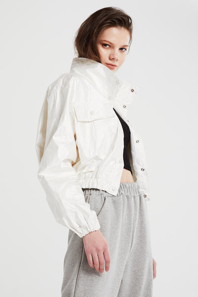 Sophia Crinkled Bomber Jacket