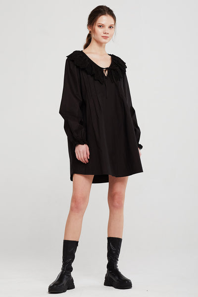 Lily Ruffled Neck Shirt Dress