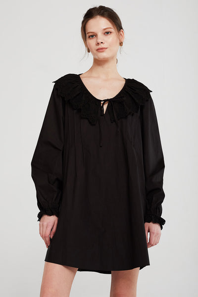 Lily Ruffled Neck Shirt Dress