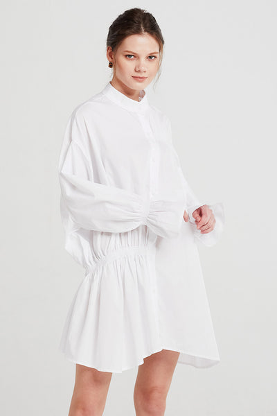 Ximena Asymmetric Ruched Long Shirt