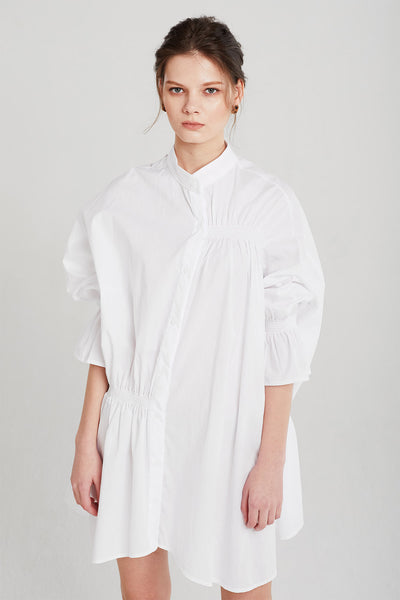 Ximena Asymmetric Ruched Long Shirt