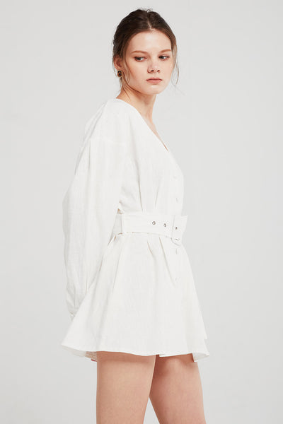 Layla Linen Belted Mini Dress