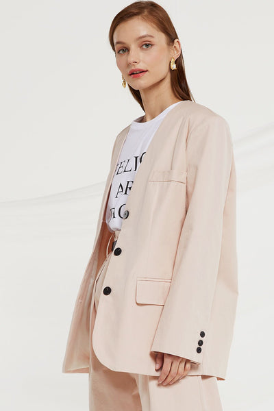 Kaylie Oversized Collarless Blazer