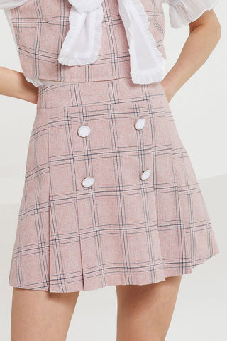 Noemie Plaid Pleats Skirt