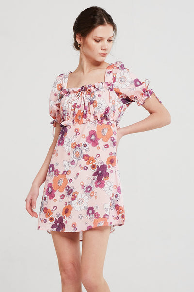 Iris Cutout Back Floral Dress