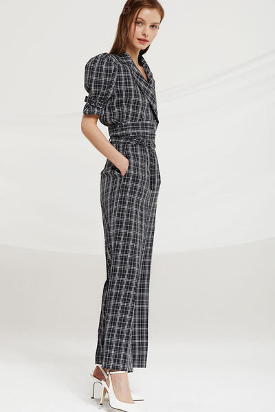 Charleigh High Waist Pants in Check