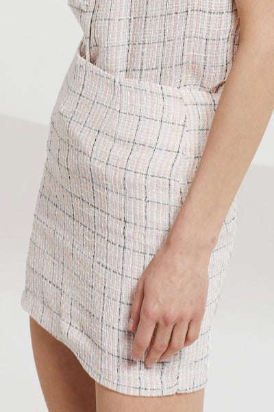 Hadassah Plaid Tweed Skirt