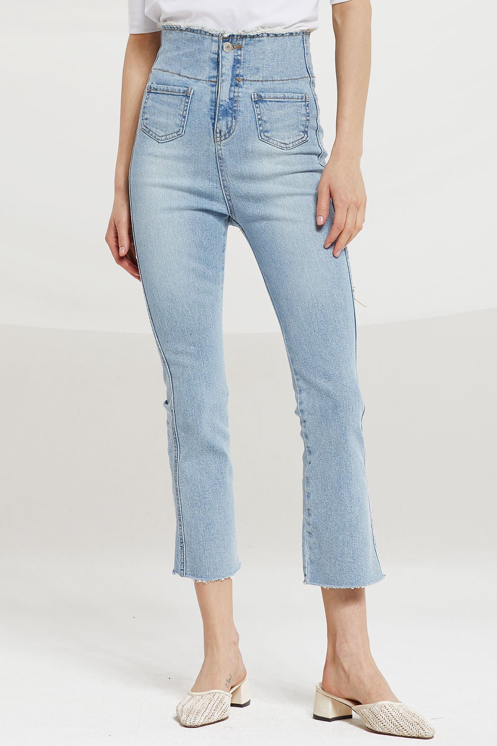 Henley High Waist Bootcut Jeans