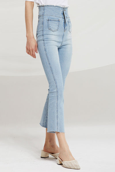 Henley High Waist Bootcut Jeans